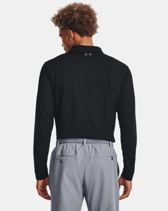 Men's UA Matchplay Long Sleeve Polo in Black image number 1